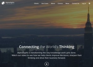 How alphasights.com looks like on a tablet such as an iPad.