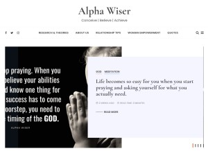 How alphawiser.com looks like on a tablet such as an iPad.