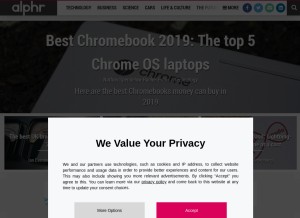 How alphr.com looks like on a tablet such as an iPad.