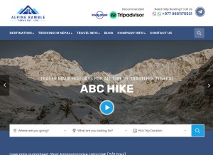 How alpineramble.com looks like on a tablet such as an iPad.