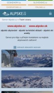 How alpske.cz looks like on a mobile device such as an iPhone.
