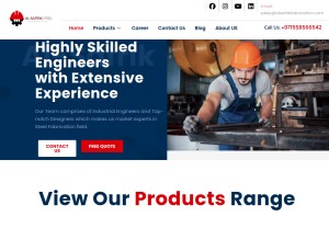 How alsafriksteelworks.com looks like on a tablet such as an iPad.