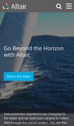 How altair.com looks like on a mobile device such as an iPhone.