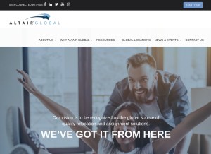 How altairglobal.com looks like on a tablet such as an iPad.