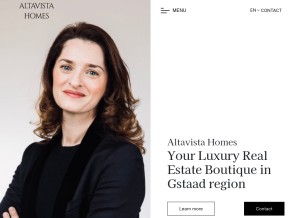 How altavistahomes.ch looks like on a tablet such as an iPad.