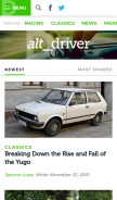 How altdriver.com looks like on a mobile device such as an iPhone.