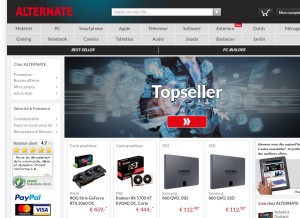 How alternate.fr looks like on a tablet such as an iPad.