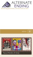 How alternateending.com looks like on a mobile device such as an iPhone.