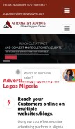 How alternativeadvert.com looks like on a mobile device such as an iPhone.