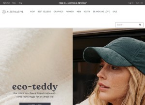 How alternativeapparel.com looks like on a tablet such as an iPad.