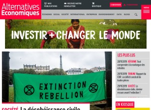 How alternatives-economiques.fr looks like on a tablet such as an iPad.