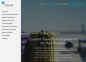 How altexsoft.com looks like on a tablet such as an iPad.