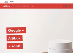 How altibox.no looks like on a tablet such as an iPad.