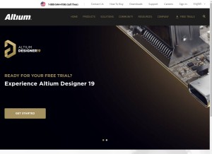 How altium.com looks like on a tablet such as an iPad.