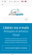 How altospam.com looks like on a mobile device such as an iPhone.