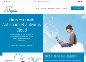 How altospam.com looks like on a tablet such as an iPad.