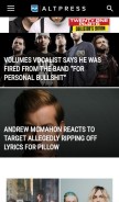 How altpress.com looks like on a mobile device such as an iPhone.