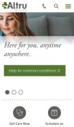 How altru.org looks like on a mobile device such as an iPhone.
