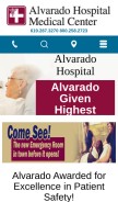 How alvaradohospital.com looks like on a mobile device such as an iPhone.