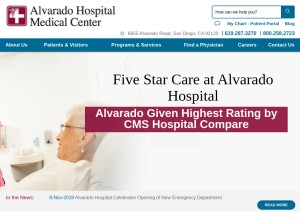 How alvaradohospital.com looks like on a tablet such as an iPad.