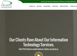 How alvareztg.com looks like on a tablet such as an iPad.