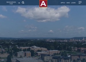 How alvernia.edu looks like on a tablet such as an iPad.