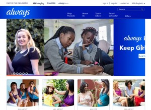 How always.com looks like on a tablet such as an iPad.