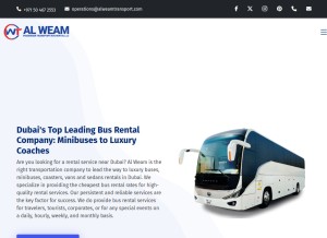 How alweamtransport.com looks like on a tablet such as an iPad.