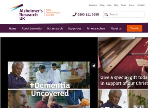 How alzheimersresearchuk.org looks like on a tablet such as an iPad.