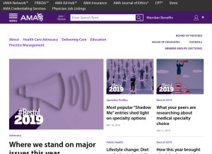 How ama-assn.org looks like on a tablet such as an iPad.
