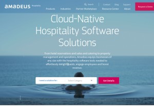 How amadeus-hospitality.com looks like on a tablet such as an iPad.