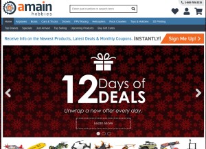 How amainhobbies.com looks like on a tablet such as an iPad.