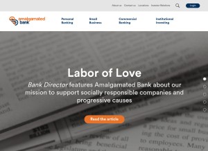 How amalgamatedbank.com looks like on a tablet such as an iPad.