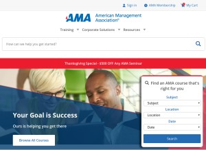 How amanet.org looks like on a tablet such as an iPad.