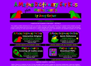 How amathsdictionaryforkids.com looks like on a tablet such as an iPad.