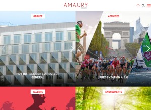 How amaury.com looks like on a tablet such as an iPad.
