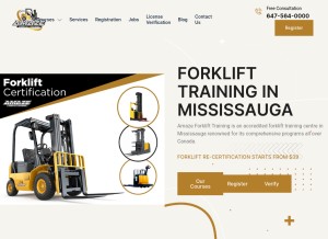 How amazeforklifttraining.com looks like on a tablet such as an iPad.