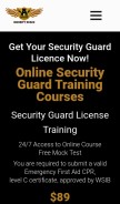 How amazesecuritytraining.ca looks like on a mobile device such as an iPhone.