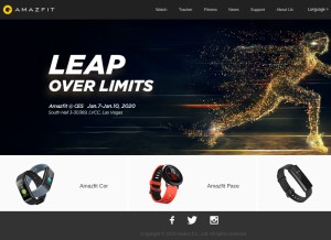 How amazfit.com looks like on a tablet such as an iPad.