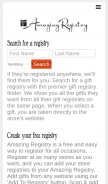 How amazingregistry.com looks like on a mobile device such as an iPhone.