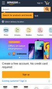 How amazon.in looks like on a mobile device such as an iPhone.