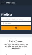 How amazon.jobs looks like on a mobile device such as an iPhone.