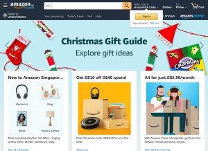 How amazon.sg looks like on a tablet such as an iPad.