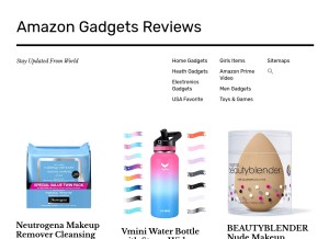 How amazongadgetsreview.com looks like on a tablet such as an iPad.