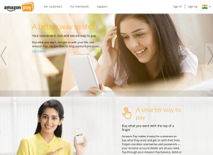 How amazonpay.in looks like on a tablet such as an iPad.