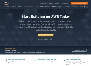 How amazonwebservices.com looks like on a tablet such as an iPad.