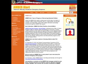 How amberalert.gov looks like on a tablet such as an iPad.