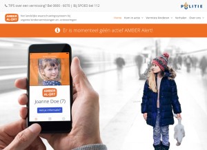 How amberalertnederland.nl looks like on a tablet such as an iPad.