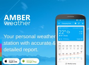 How amberweather.com looks like on a tablet such as an iPad.