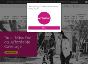 How ambetterhealth.com looks like on a tablet such as an iPad.